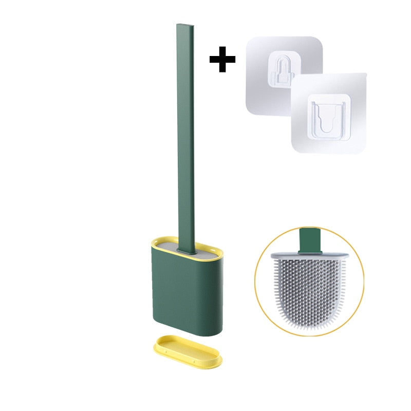 "Siliconen toiletborstel met flexibele kop, hygiënisch, duurzaam design, geschikt voor elke wc-oppervlakte, ecologisch."