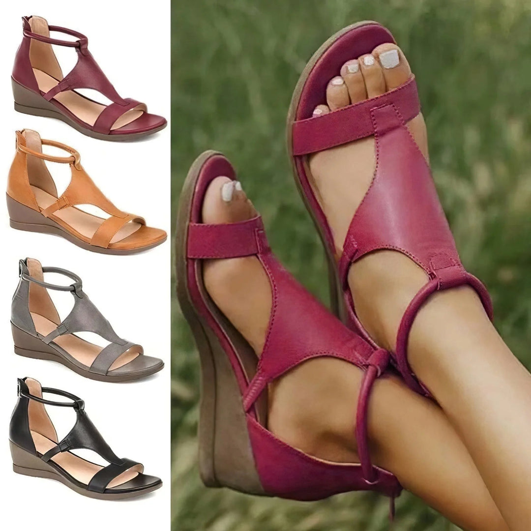 "Sith ergonomische dames sandalen, beige met verstelbare bandjes en schokabsorberende zolen voor stijlvol comfort."