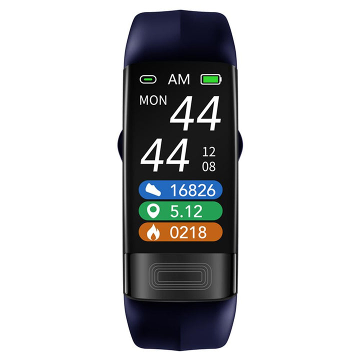 "Smart armband met hartslagmeter en ECG, blauwe siliconen band, slaapanalyse, waterdicht voor actieve levensstijl"