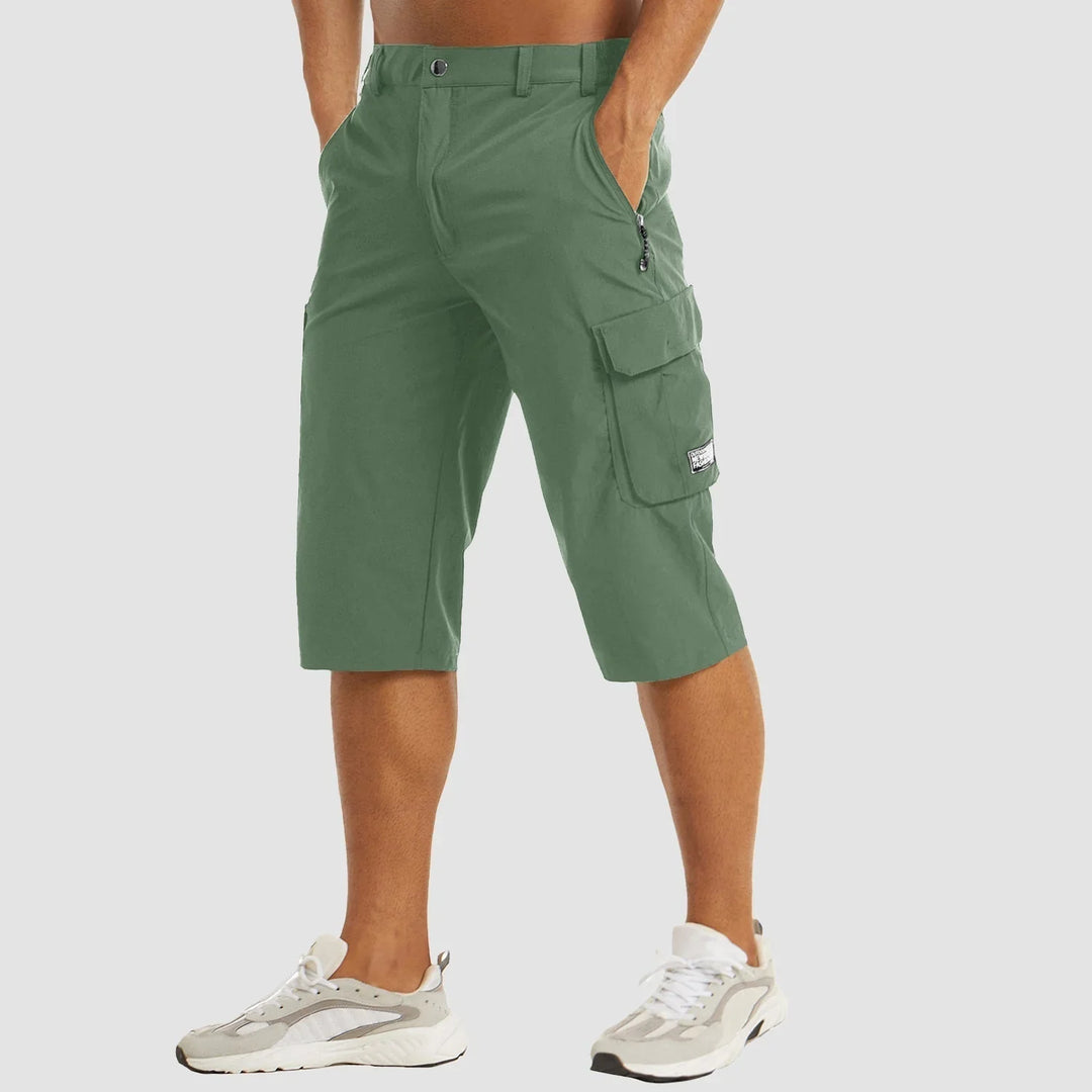 "Sneldrogende heren cargo shorts, lichtgewicht en beige, met praktische zakken en comfortabele pasvorm voor outdoor avonturen