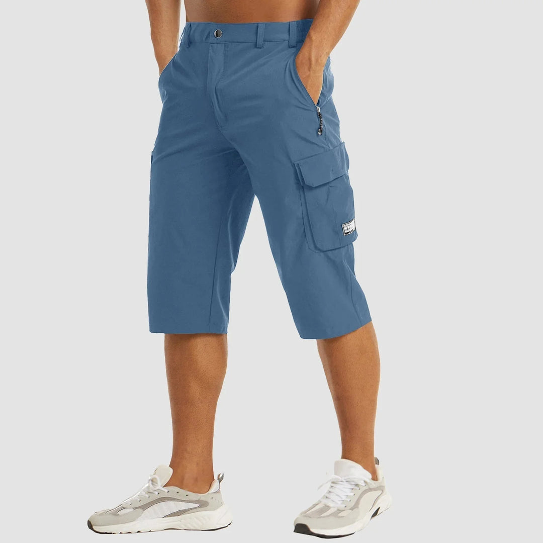 "Sneldrogende heren cargo shorts, lichtgewicht en beige, met praktische zakken en comfortabele pasvorm voor outdoor avonturen