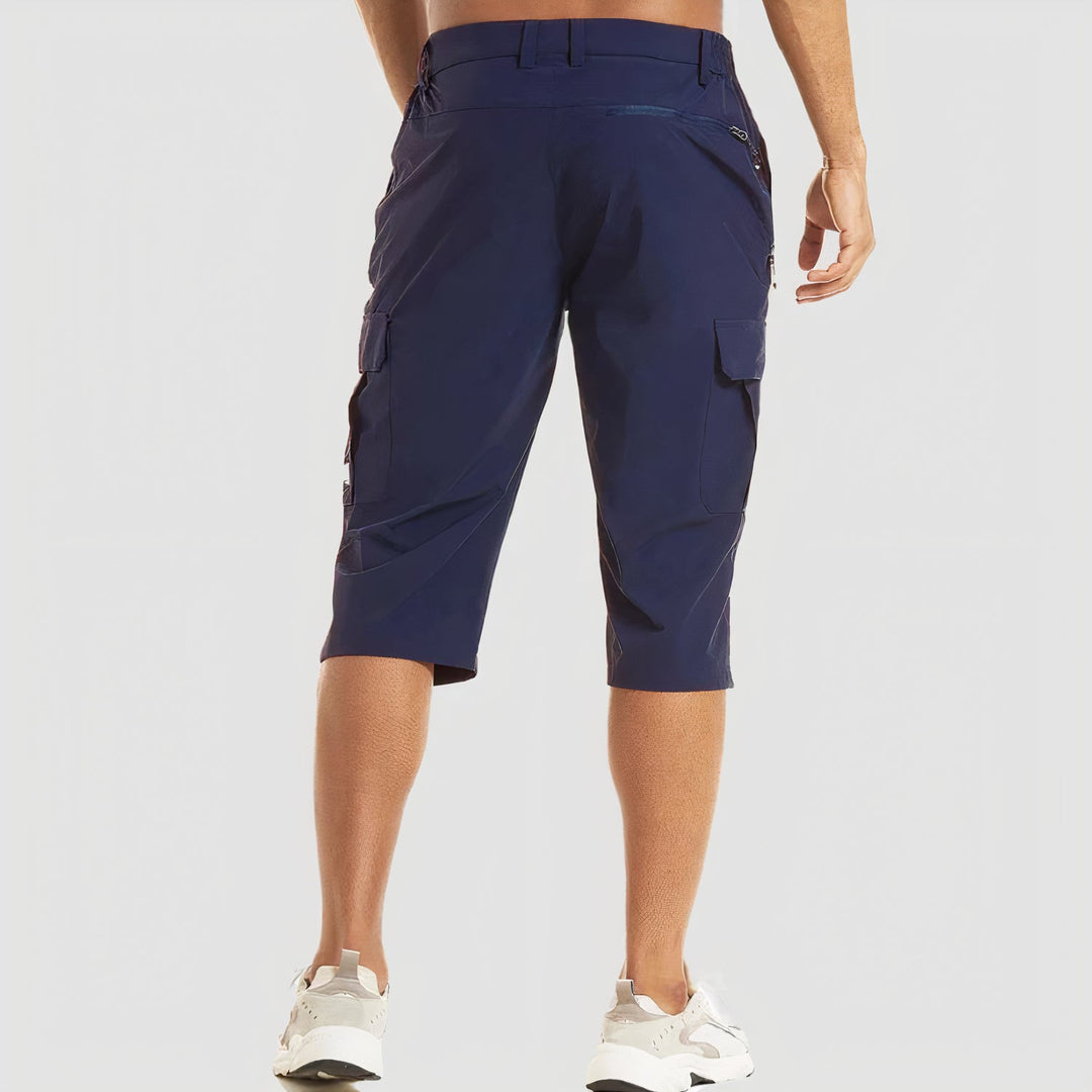 "Sneldrogende heren cargo shorts, lichtgewicht en beige, met praktische zakken en comfortabele pasvorm voor outdoor avonturen