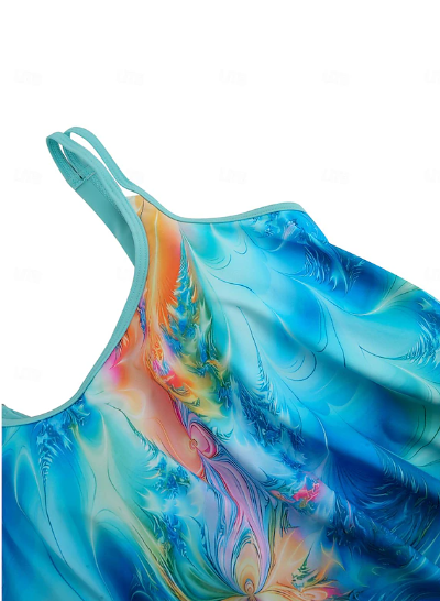 "Sneldrogende tankini-set voor dames, flatterende pasvorm, ideaal voor strand, stijlvol design, ondersteunt goed."