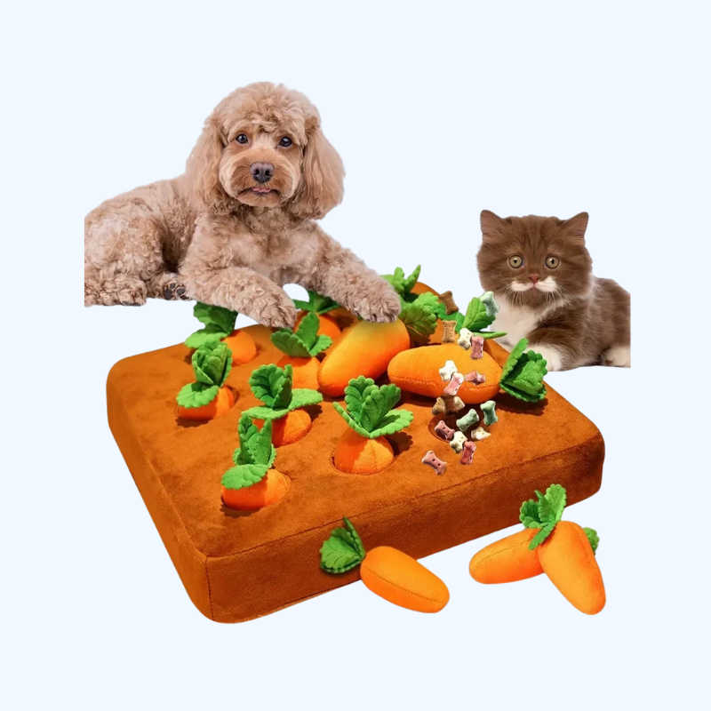 "Snuffelmat met wortels voor interactief speelplezier huisdieren, stimuleert snuffelgedrag katten en honden, katoenen mat"