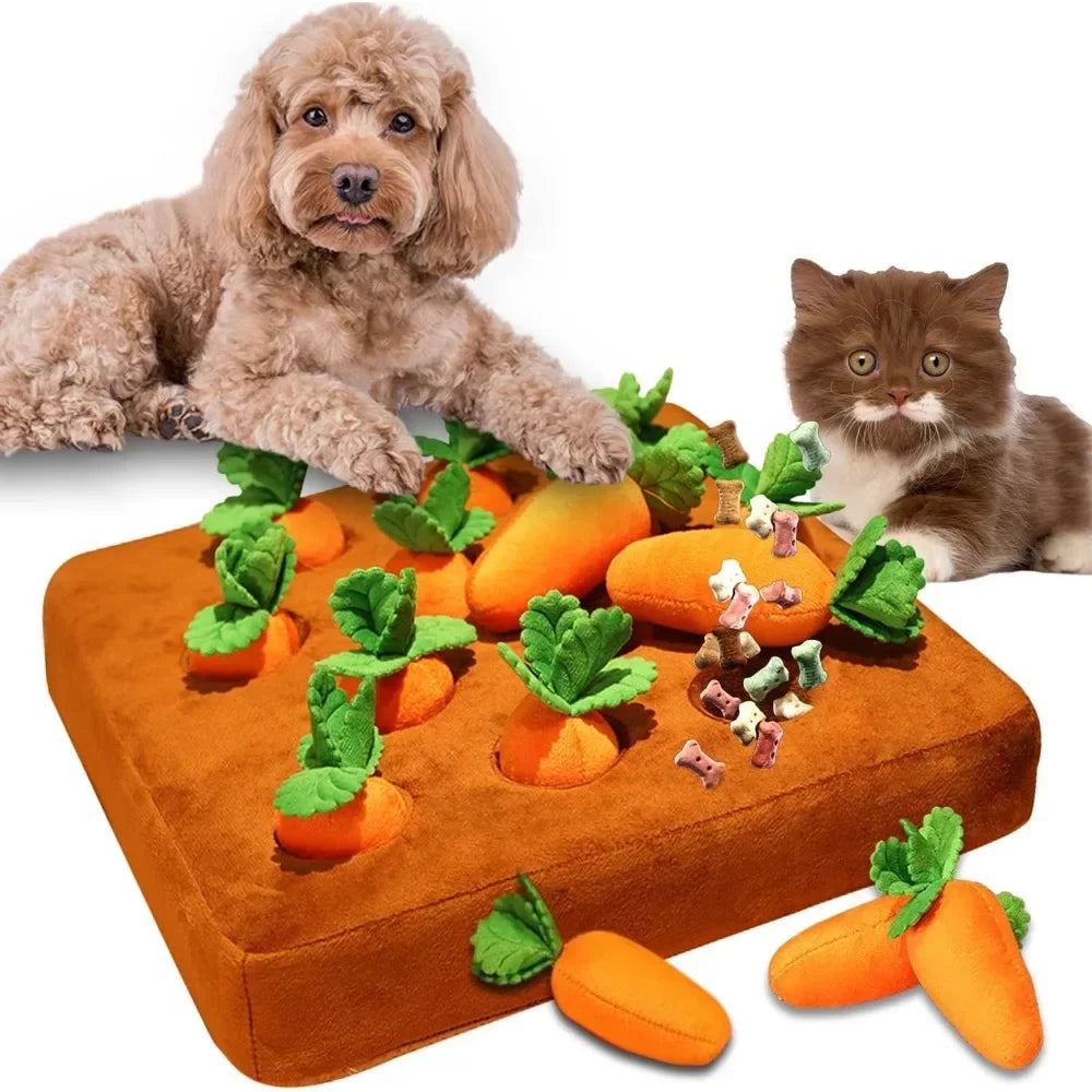 "Snuffelmat met wortels voor interactief speelplezier huisdieren, stimuleert snuffelgedrag katten en honden, katoenen mat"