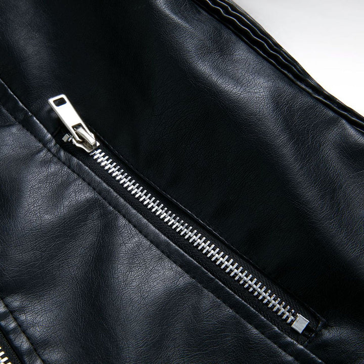 "Sophie leren jas zwart, asymmetrische rits, reverskraag, stijlvol en elegant leerjack voor dames."