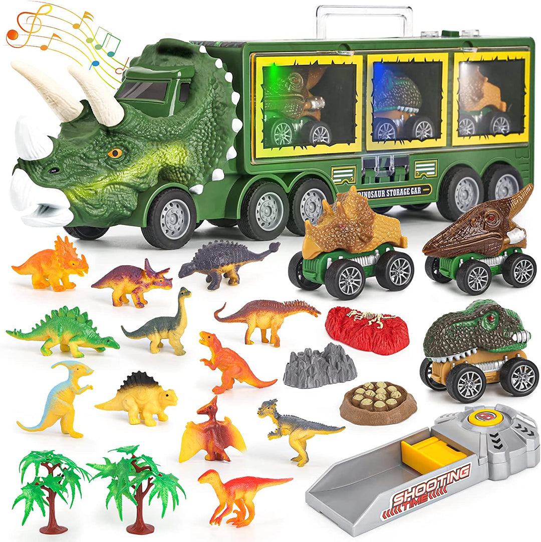 "Speelgoedvrachtwagen met dino, licht- en geluidseffecten, kleurrijk ontwerp, stimuleert kinderverbeelding, autootjes inbegre