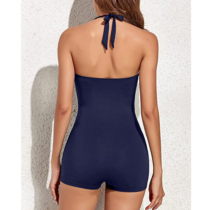 Sportief dames badpak met boyleg, sneldrogend en ademend. Ideaal voor zwembad of strand, accentueert vrouwelijke vormen.