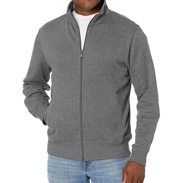 "Sportief herensweatshirt met rits, opstaande kraag, ademend materiaal, ideaal voor sport en vrijetijd, veelzijdig ontwerp."