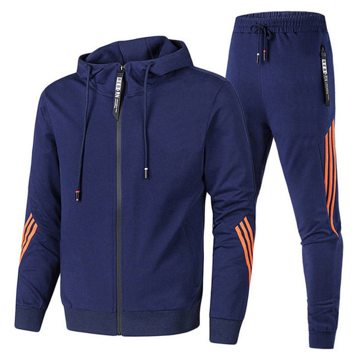 "Stijlvol Adonis heren sporttrainingspak, comfortabel lichtgrijs ontwerp ideaal voor sportieve en casual gelegenheden."