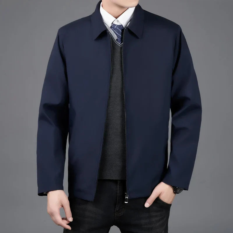 "Stijlvol en veelzijdig heren Nerio jasje met strakke lijnen, donkerblauw, ideaal voor casual en formele gelegenheden."