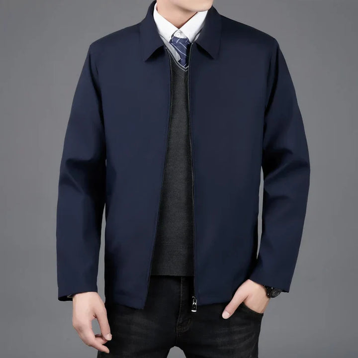 "Stijlvol en veelzijdig heren Nerio jasje met strakke lijnen, donkerblauw, ideaal voor casual en formele gelegenheden."