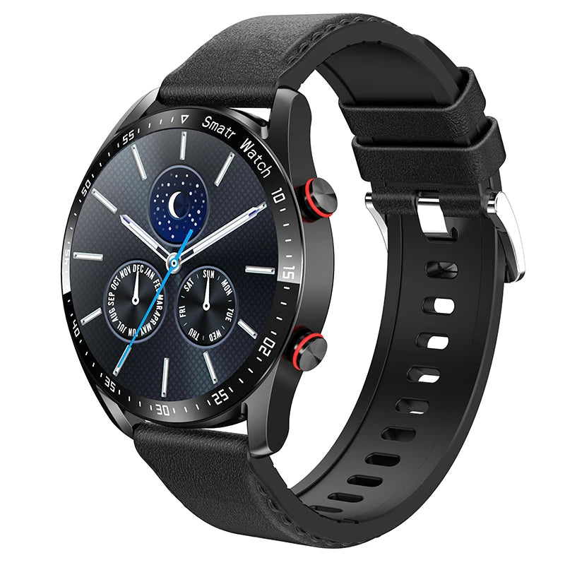 "Stijlvol gezondheidsmonitor horloge met glucosemeter, zwart siliconen band, elegant en modern ontwerp voor dagelijks gebruik