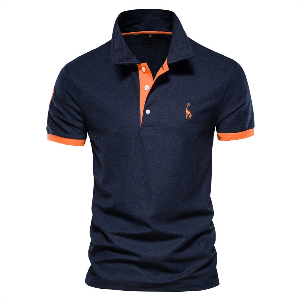 "Stijlvol heren polo shirt, slim fit, korte mouwen, effen ontwerp met subtiele kleuren, smart casual look, ademend materiaal.
