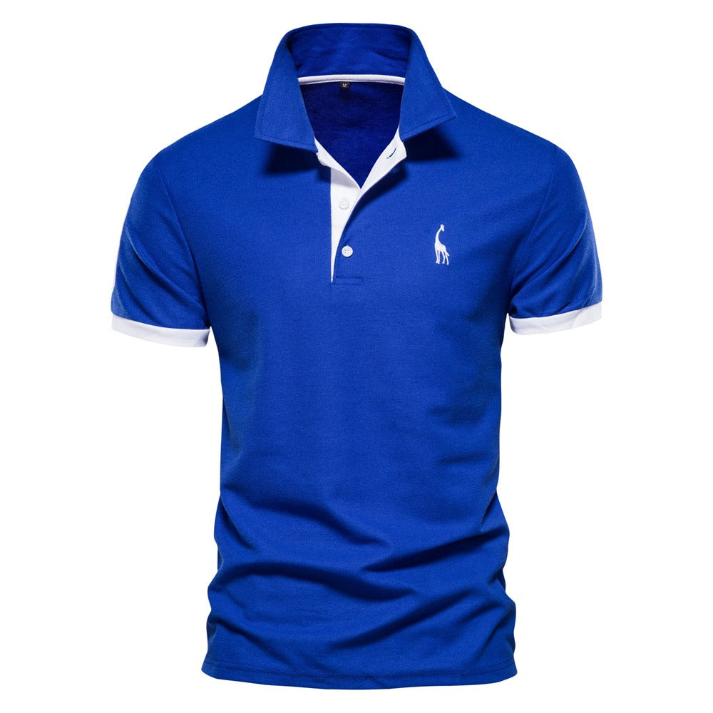 "Stijlvol heren polo shirt, slim fit, korte mouwen, effen ontwerp met subtiele kleuren, smart casual look, ademend materiaal.