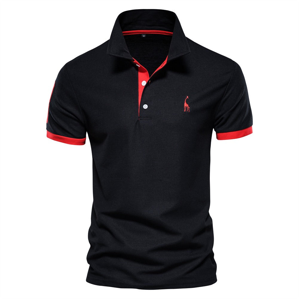 "Stijlvol heren polo shirt, slim fit, korte mouwen, effen ontwerp met subtiele kleuren, smart casual look, ademend materiaal.