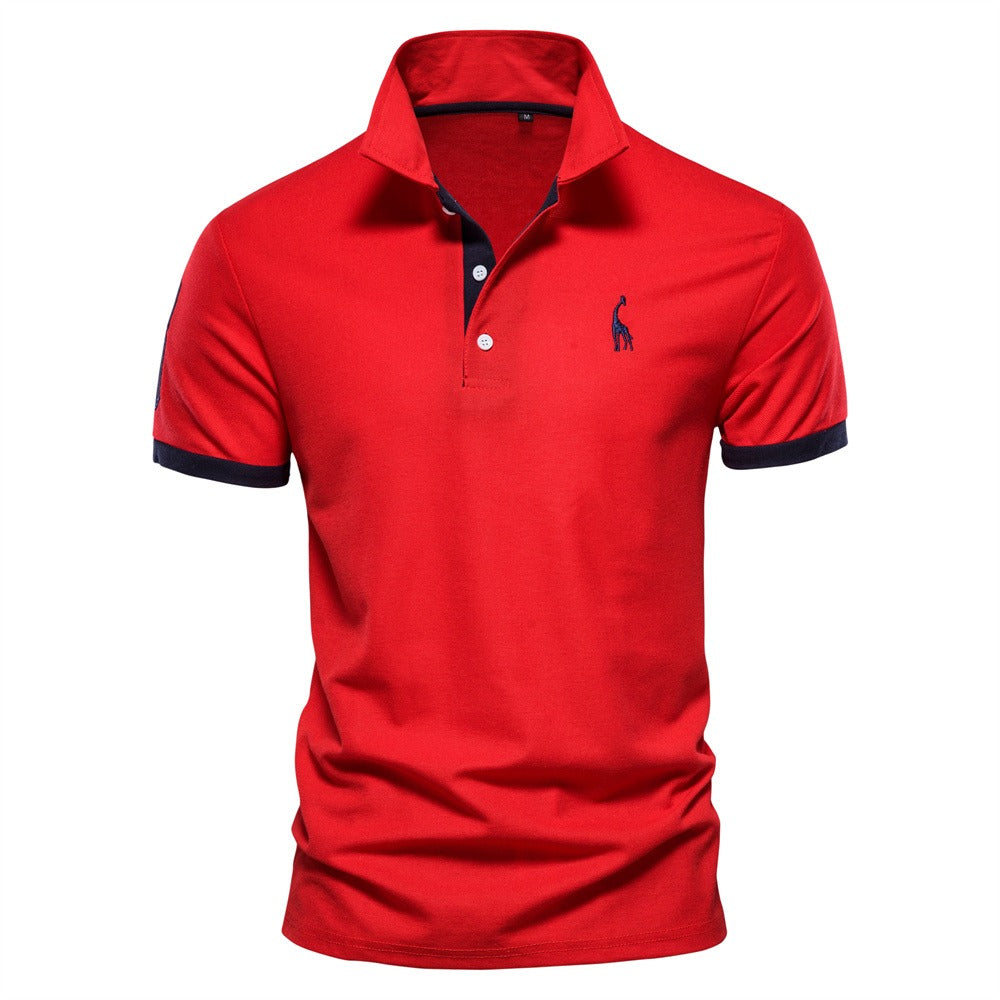 "Stijlvol heren polo shirt, slim fit, korte mouwen, effen ontwerp met subtiele kleuren, smart casual look, ademend materiaal.