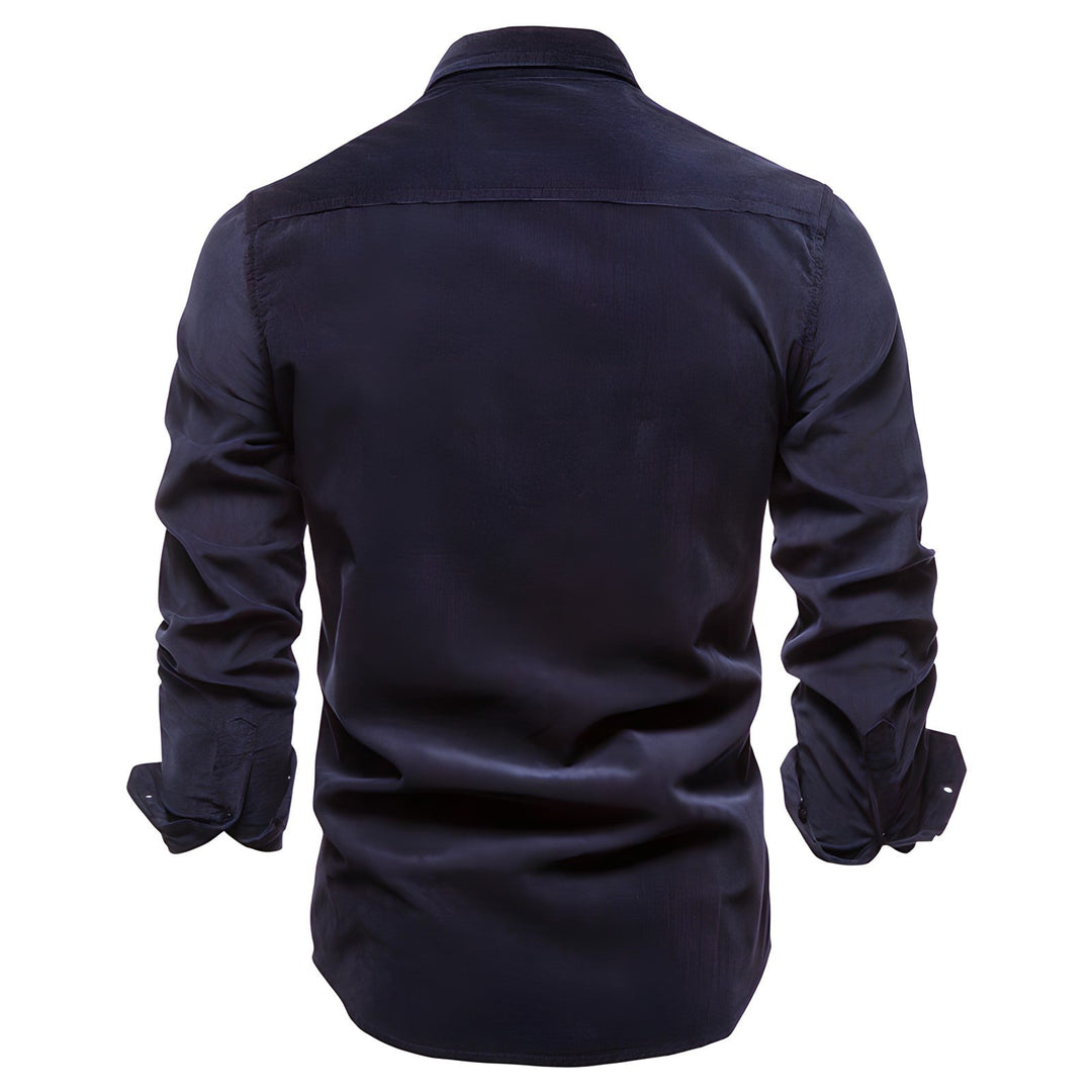 Stijlvol herenoverhemd met strakke knoopsluiting en klassieke kraag, verkrijgbaar in donkergrijs. Tijdloos en casual design.