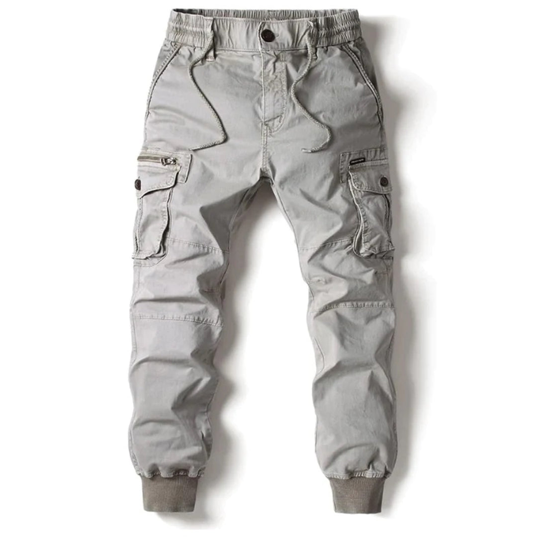 "Stijlvolle cargo joggingbroek heren, woestijntaupe, ergonomische pasvorm, functionele zakken voor modieuze en comfortabele l