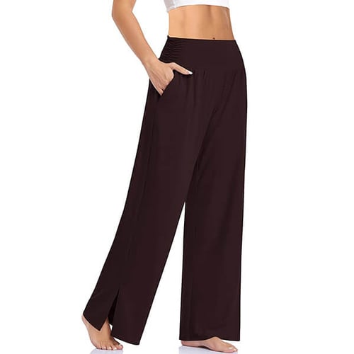 "Stijlvolle Catalina yoga broek met wijde pijpen, comfortabele elastische tailleband en zacht ademend materiaal."