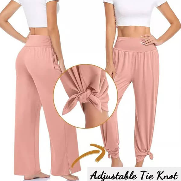 "Stijlvolle Catalina yoga broek met wijde pijpen, comfortabele elastische tailleband en zacht ademend materiaal."