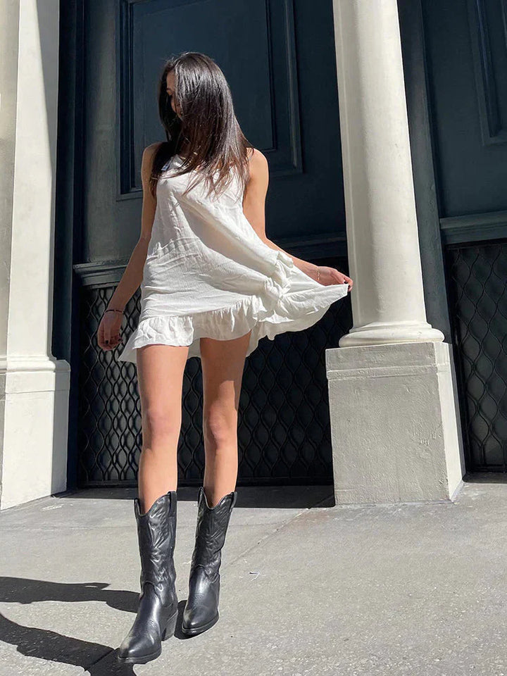 "Stijlvolle dames cowboylaarzen met metallic afwerking, elegante uitstraling en comfortabele pasvorm, geschikt voor elke gele