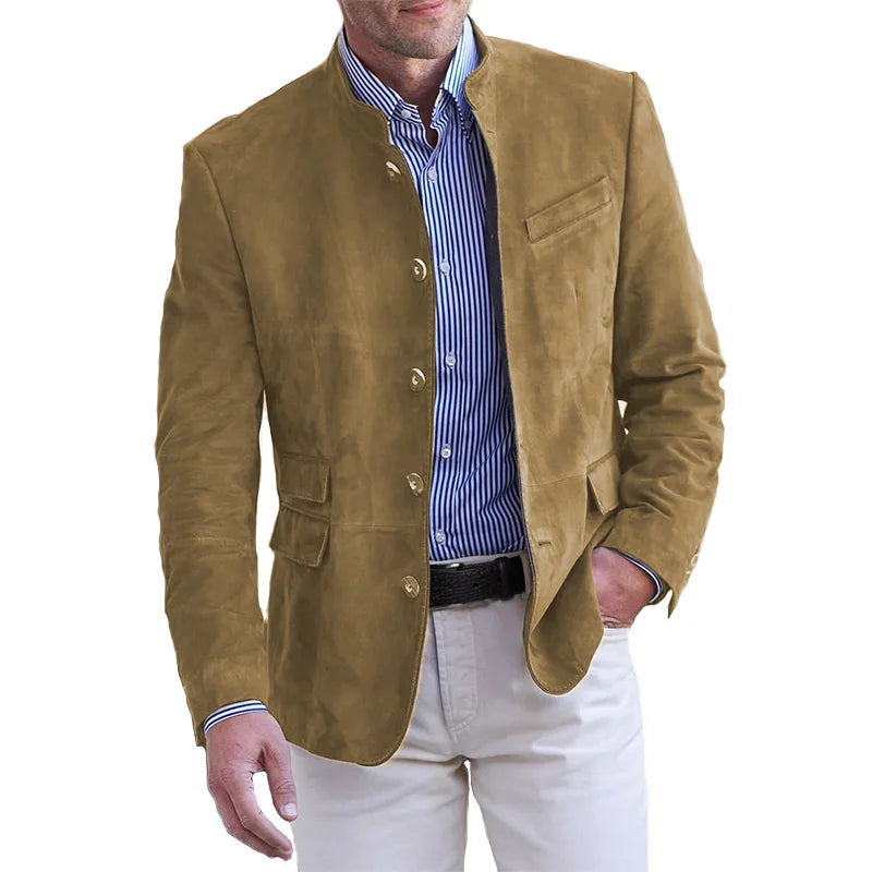 "Stijlvolle Dennis colbertjas voor mannen in khaki, elegant en veelzijdig ontwerp passend bij elke gelegenheid."