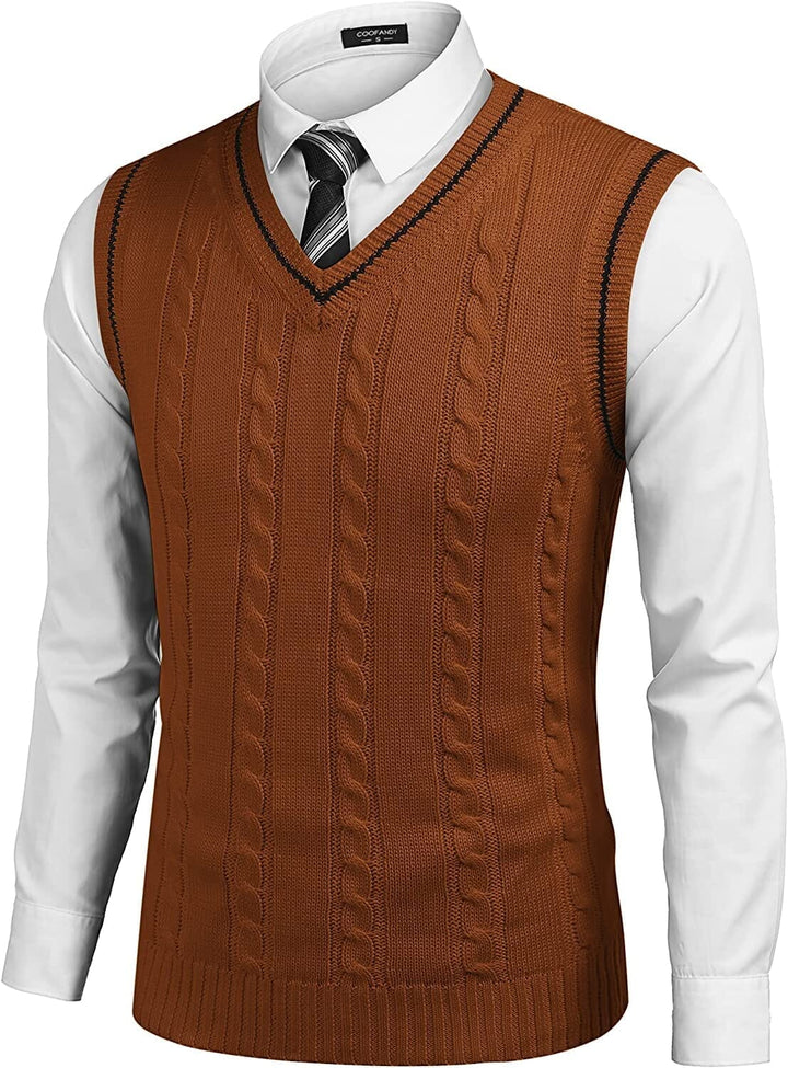 Stijlvolle gebreide pullover vest met V-hals, ademend en zacht, elegante strepen, perfecte pasvorm voor dames.