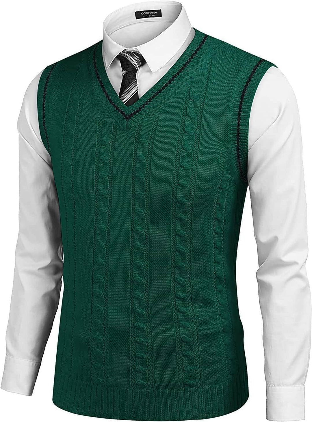 Stijlvolle gebreide pullover vest met V-hals, ademend en zacht, elegante strepen, perfecte pasvorm voor dames.