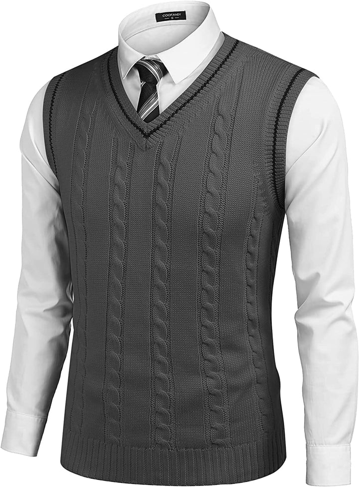Stijlvolle gebreide pullover vest met V-hals, ademend en zacht, elegante strepen, perfecte pasvorm voor dames.