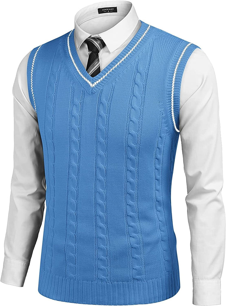 Stijlvolle gebreide pullover vest met V-hals, ademend en zacht, elegante strepen, perfecte pasvorm voor dames.