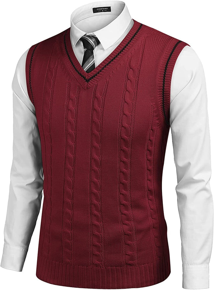 Stijlvolle gebreide pullover vest met V-hals, ademend en zacht, elegante strepen, perfecte pasvorm voor dames.