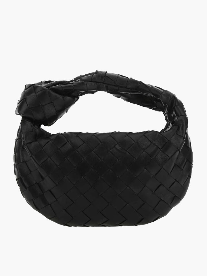 "Stijlvolle geweven mini tas met rijke texturen, handgemaakt vakmanschap, ideaal als veelzijdig accessoire voor vrouwen."