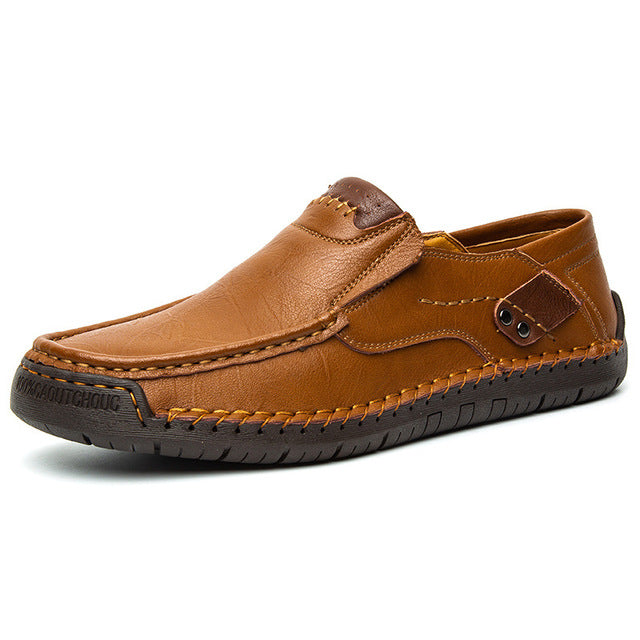 "Stijlvolle GS heren loafers met orthopedische zool, donkerbruin leer, geschikt voor formele en casual gelegenheden."