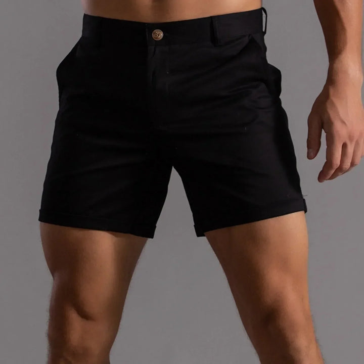 "Stijlvolle heren chino-shorts, klassieke snit met zakken, groen; ideaal voor zomerse casual outfits en comfort."