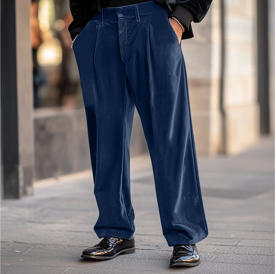 Stijlvolle heren corduroy broek in ribfluweel, tijdloos design, normale pasvorm, elegant voor elke outfit, diverse kleuren.