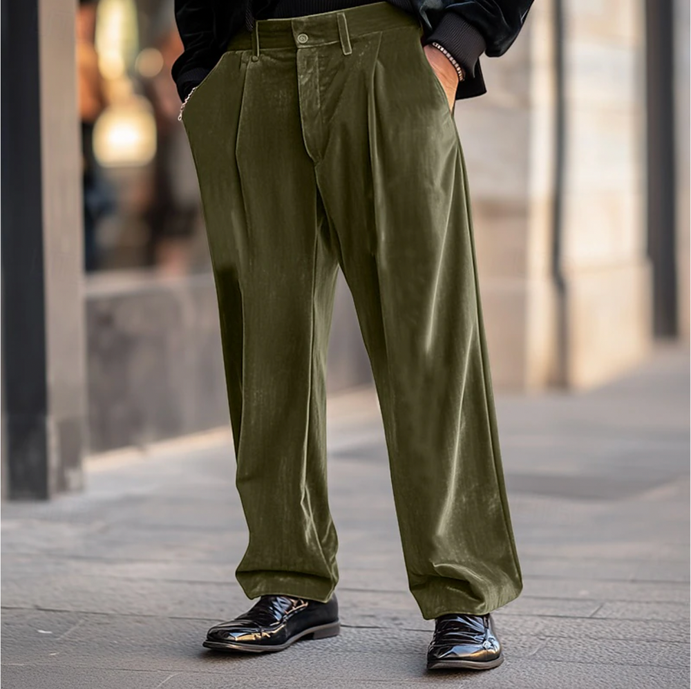 Stijlvolle heren corduroy broek in ribfluweel, tijdloos design, normale pasvorm, elegant voor elke outfit, diverse kleuren.