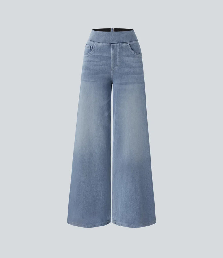 "Stijlvolle hoge taille elastische broek voor dames, flatteuze pasvorm, veelzijdig en comfortabel voor elke gelegenheid."