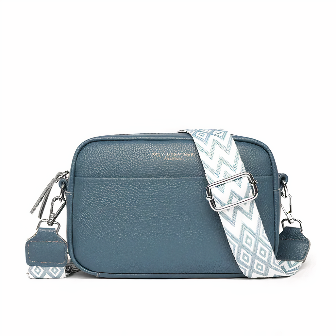 "Stijlvolle lederen dames crossbody tas met verstelbare riem, elegant ontwerp en duurzame kwaliteit in beige, blauw, groen, k
