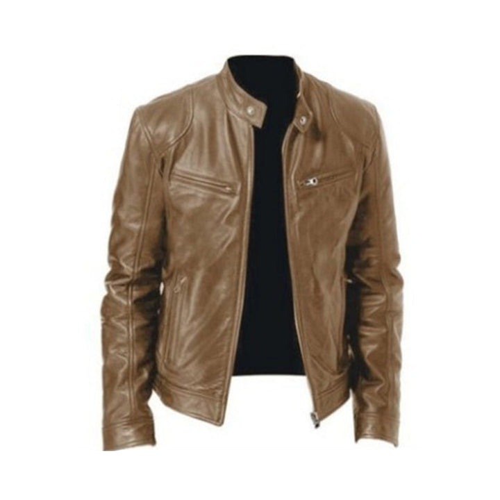 "Stijlvolle leren zomerjas voor heren in biker design, met een tijdloze en stoere uitstraling, perfect voor modebewuste manne