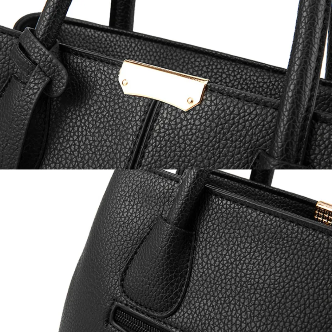 "Stijlvolle Romina Crossbody Draagtas in paars met strak, vierkant ontwerp en comfortabele band voor een elegante look."