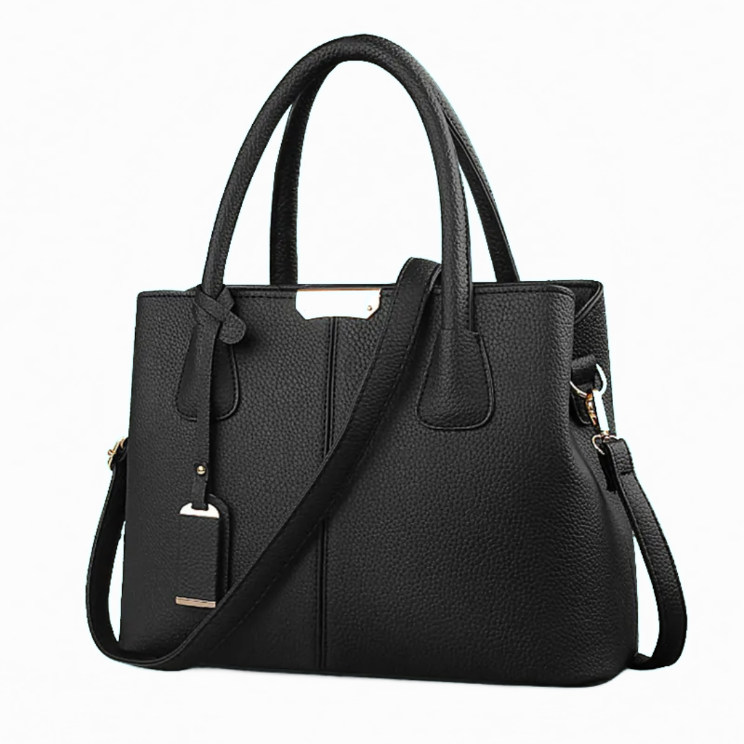 "Stijlvolle Romina Crossbody Draagtas in paars met strak, vierkant ontwerp en comfortabele band voor een elegante look."