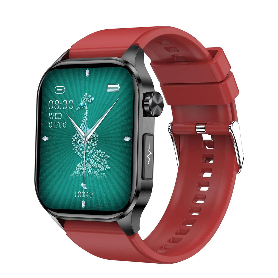 "Stijlvolle smartwatch met ECG, bloedsuiker- en bloeddrukmonitor, full-color touchscreen, waterbestendig."