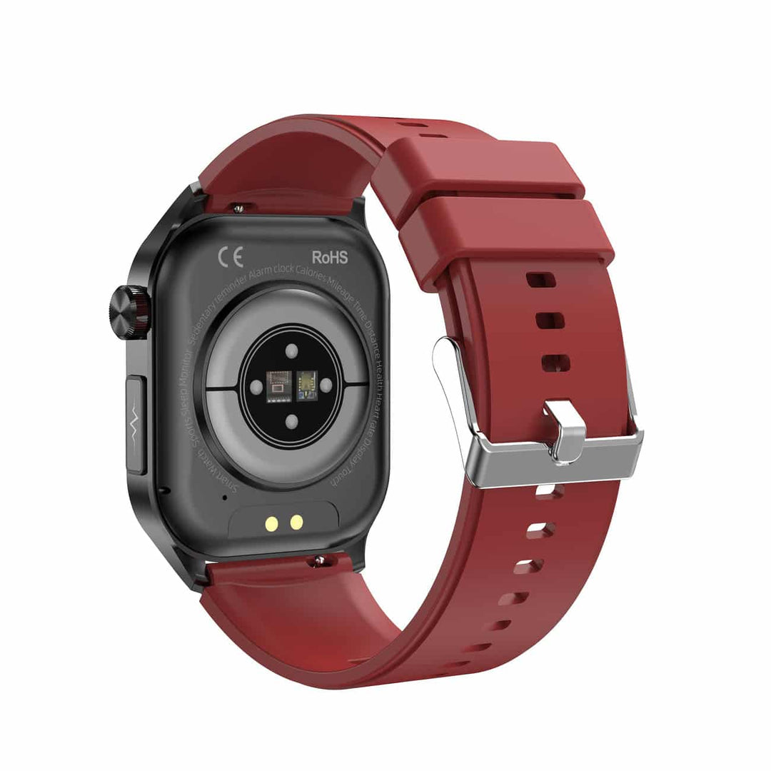 "Stijlvolle smartwatch met ECG, bloedsuiker- en bloeddrukmonitor, full-color touchscreen, waterbestendig."
