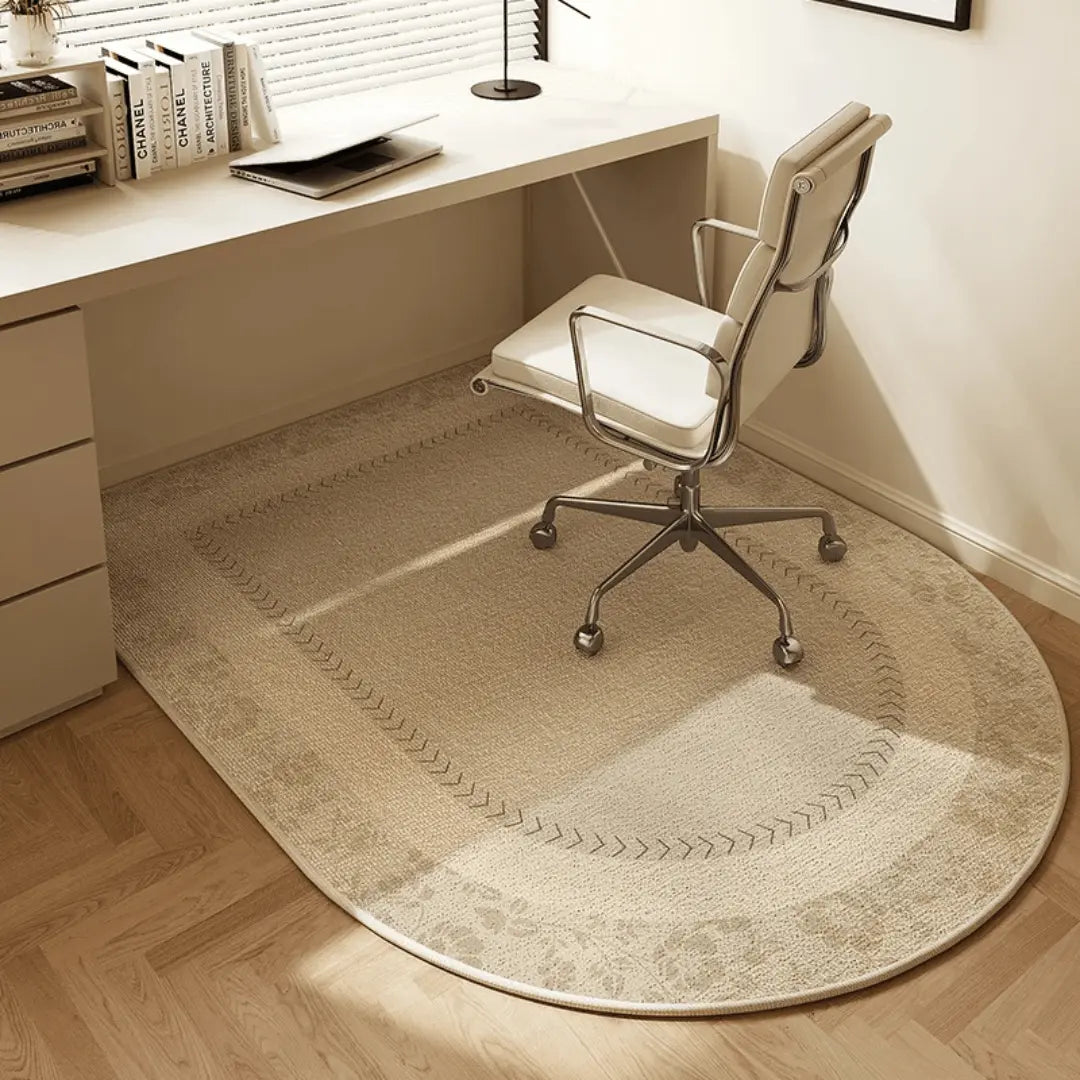 "Stijlvolle vloermat voor bureaustoel, krasbestendig kortlussen-fleece. Perfect voor thuiswerkplek, diverse maten en designs.