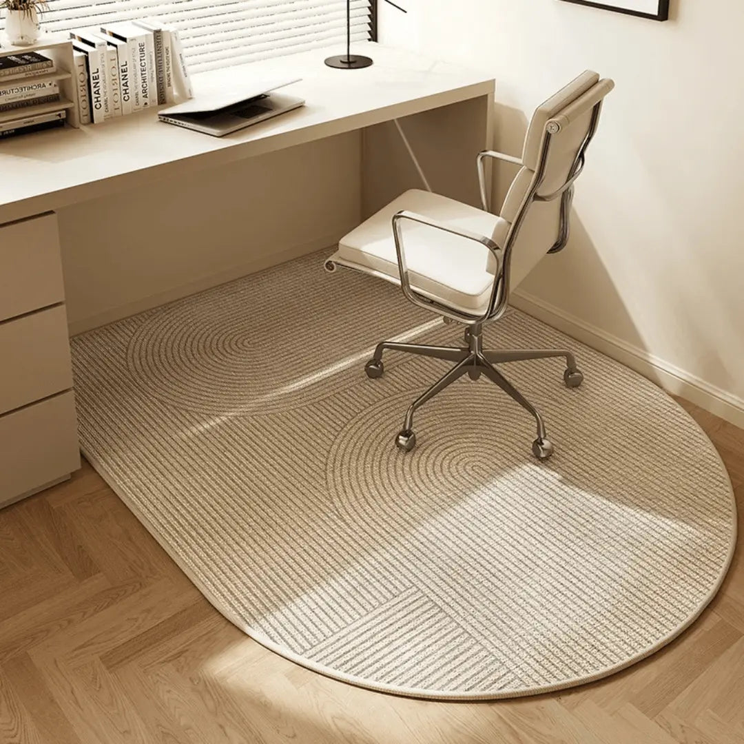 "Stijlvolle vloermat voor bureaustoel, krasbestendig kortlussen-fleece. Perfect voor thuiswerkplek, diverse maten en designs.
