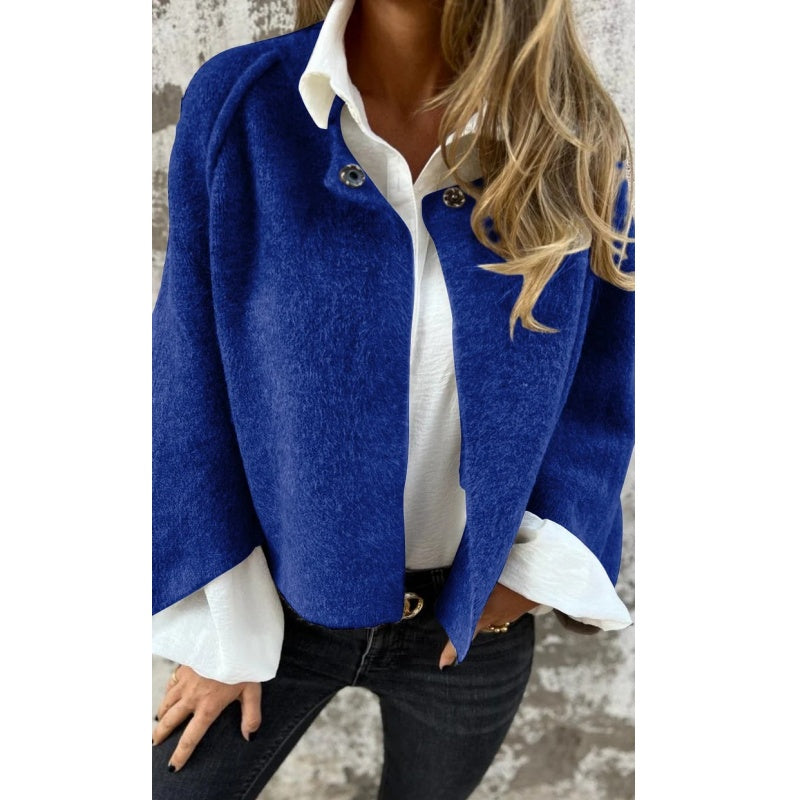 "Stijlvolle wolmix dames tussenjas in meerdere kleuren met harige textuur, oversized pasvorm en luxueuze uitstraling."