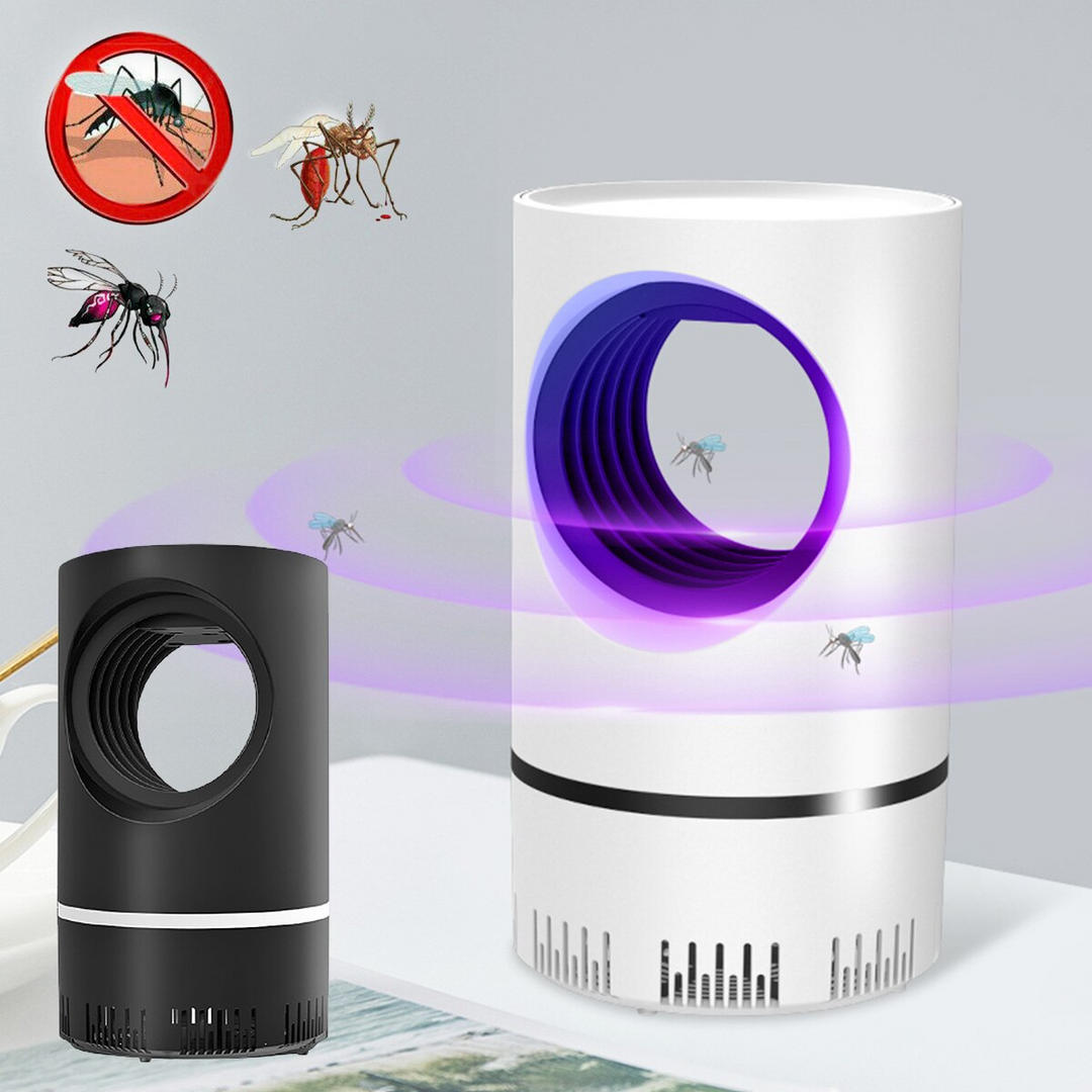 Stille UV muggenvanger lamp met modern ontwerp, milieuvriendelijk, geschikt voor binnen en buitengebruik, compact en draagbaa