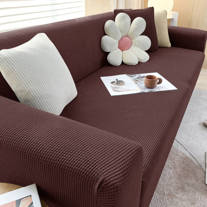 "StretchGuard rekbare bankhoes, elastisch, stijlvolle bescherming, antislip, perfecte pasvorm, modern interieurdesign"