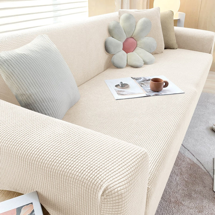 "StretchGuard rekbare bankhoes, elastisch, stijlvolle bescherming, antislip, perfecte pasvorm, modern interieurdesign"